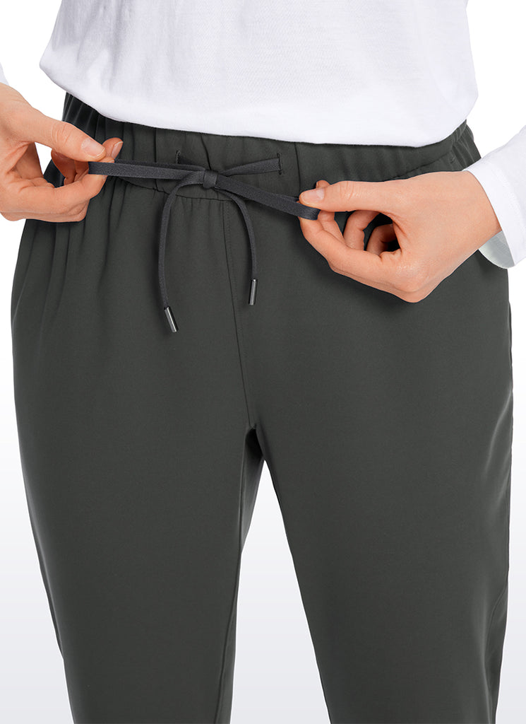 CRZ YOGA Women's Travel Slim Fit Stretch On the Travel Pants 29'' Grey Olive