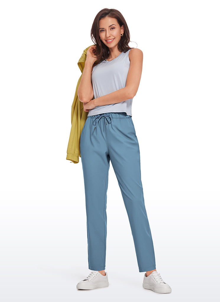 CRZ YOGA Women's Travel Slim Fit Stretch On the Travel Pants 29'' Green Ash