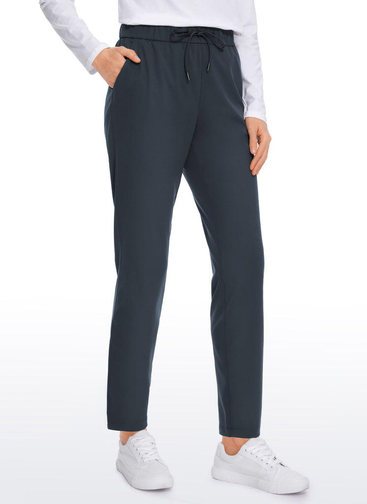 CRZ YOGA Women's Travel Slim Fit Stretch On the Travel Pants 29'' Green Ash