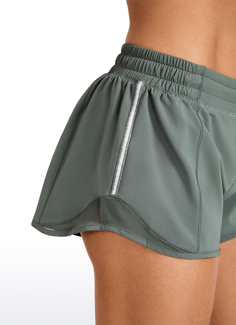 Feathery-Fit Mid-Rise Lined Shorts with Drawstring 2.5''