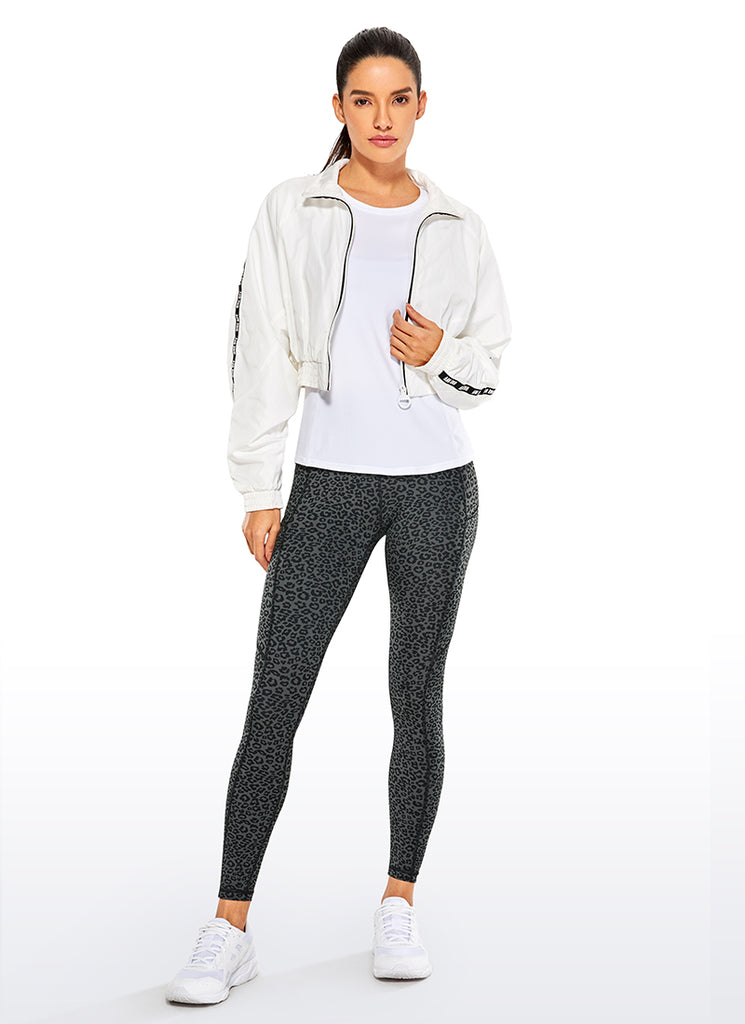 CRZ YOGA Women's Yoga Train High Rise Nakedfeel Pocket Leggings 25'' Leopard Printed 1