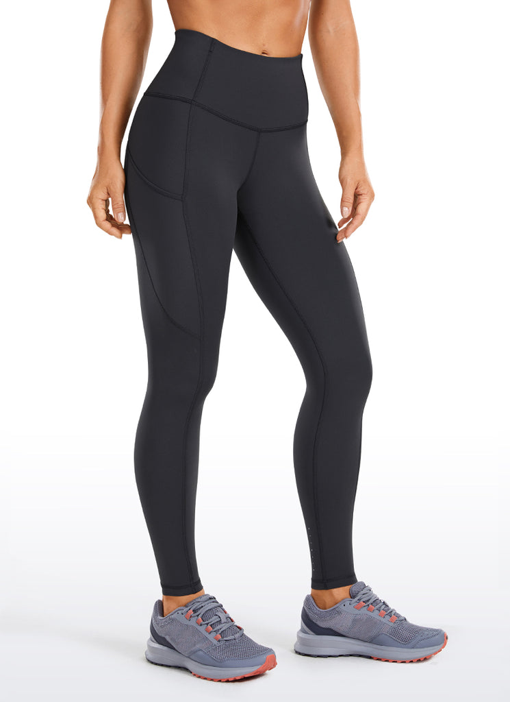 CRZ YOGA Women's Yoga Train High Rise Nakedfeel Pocket Leggings 25'' Dark Green