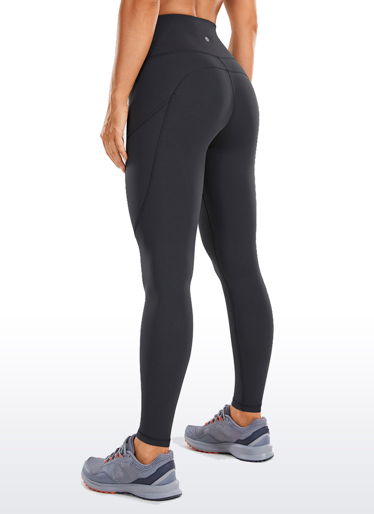 CRZ YOGA Women's Yoga Train High Rise Nakedfeel Pocket Leggings 25'' Dark Green