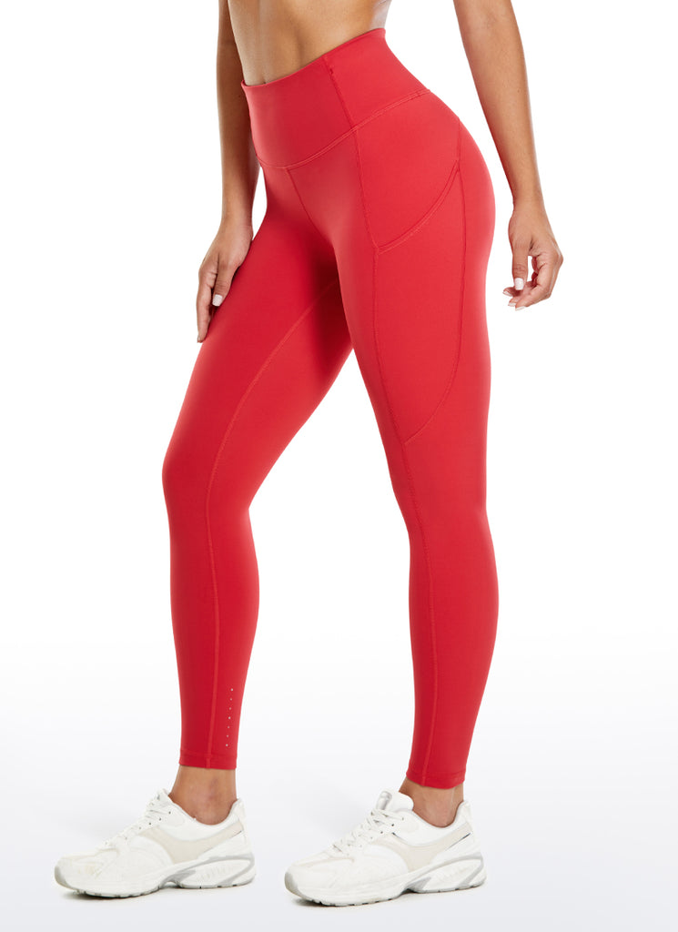 CRZ YOGA Women's Yoga Train High Rise Nakedfeel Pocket Leggings 25'' The heartbeat powder