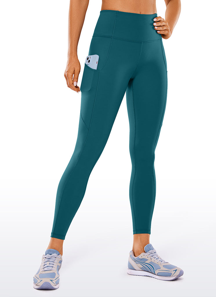 CRZ YOGA Women's Yoga Train High Rise Nakedfeel Pocket Leggings 25'' Crimson