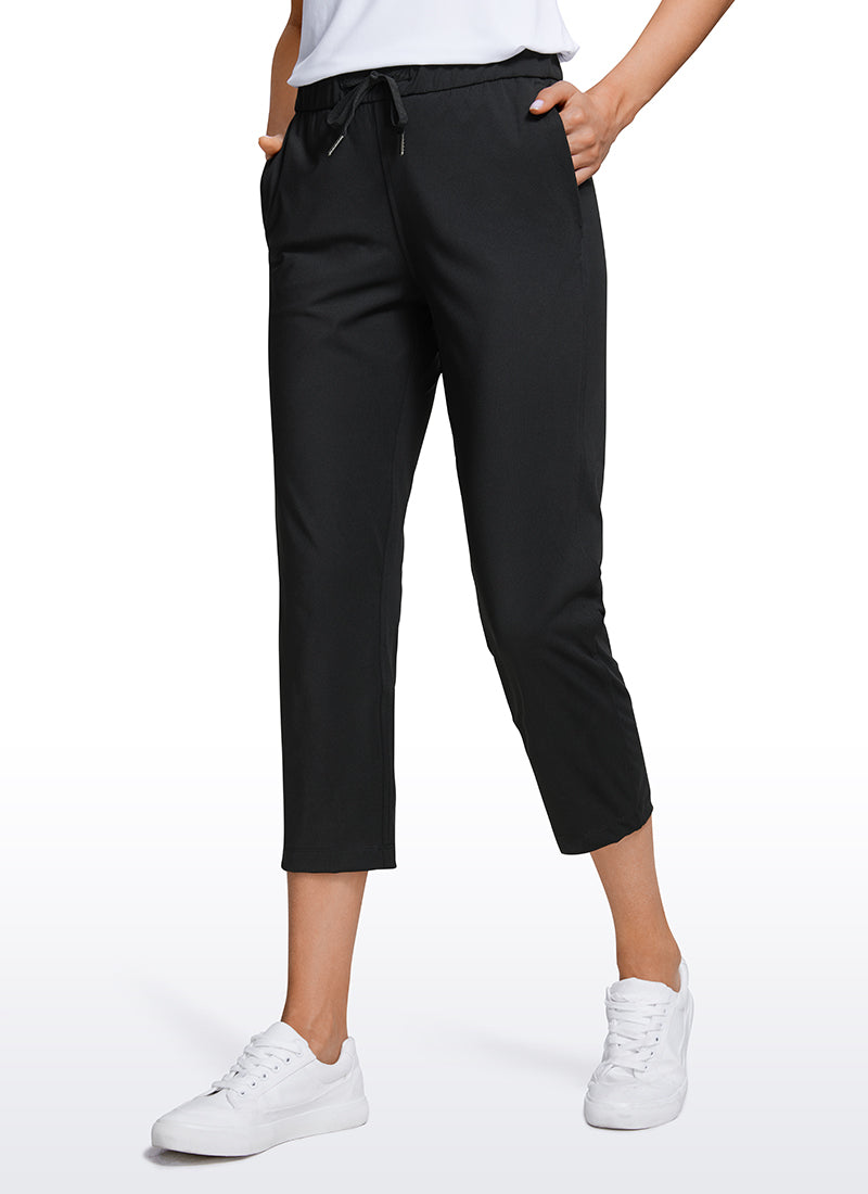 Stretch Cropped Pants with Pockets 23''