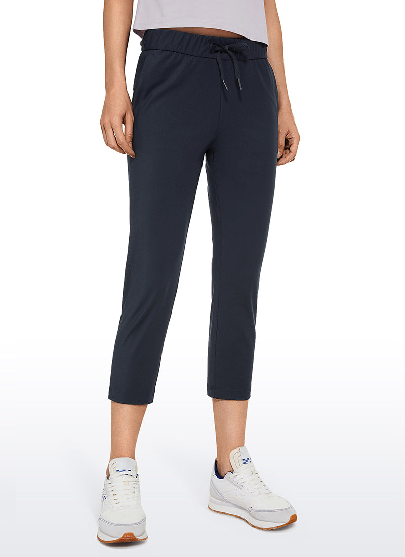 Stretch Cropped Pants with Pockets 23''