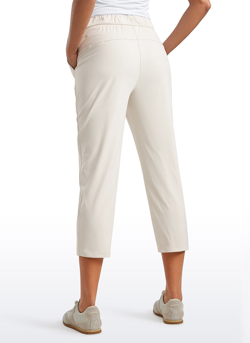 Stretch Cropped Pants with Pockets 23''