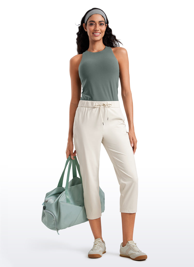 Stretch Cropped Pants with Pockets 23''