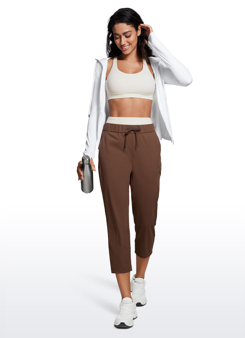 Stretch Cropped Pants with Pockets 23''