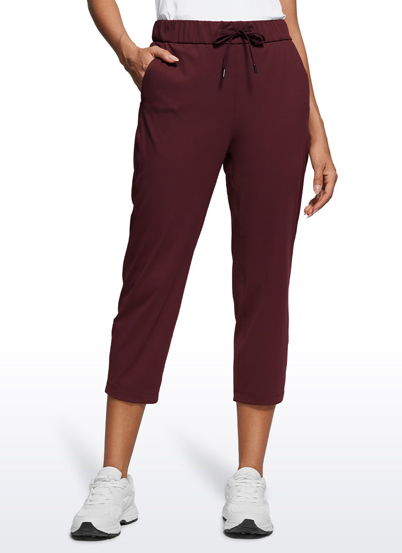 Stretch Cropped Pants with Pockets 23''