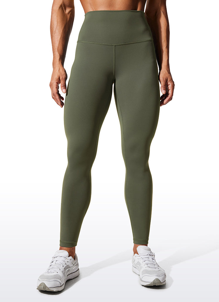 CRZ YOGA Women's Train High Rise Hugged Feel Compression Leggings 28'' Olive Green