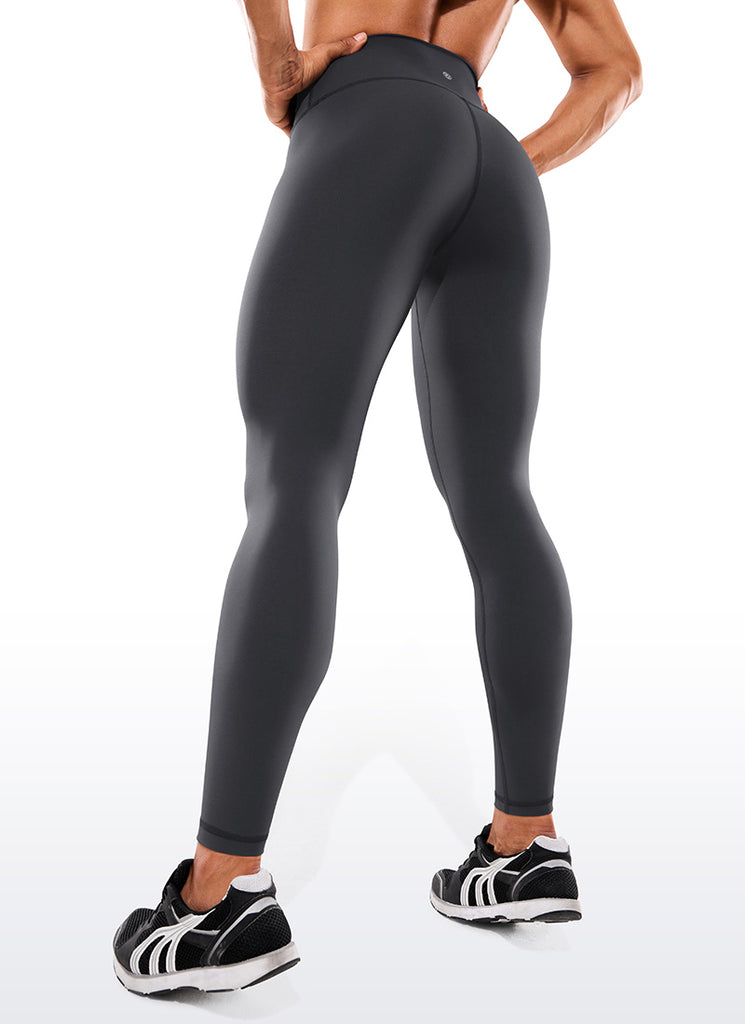 CRZ YOGA Women's Train High Rise Hugged Feel Compression Leggings 28'' Ink Gray
