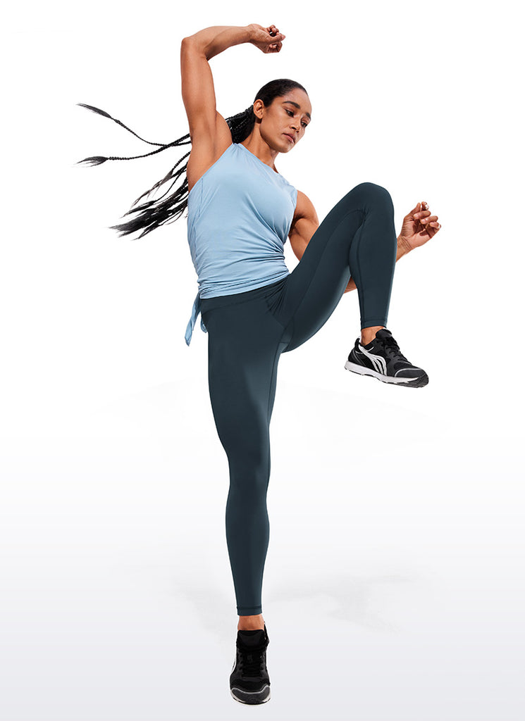 CRZ YOGA Women's Train High Rise Hugged Feel Compression Leggings 28'' True Navy