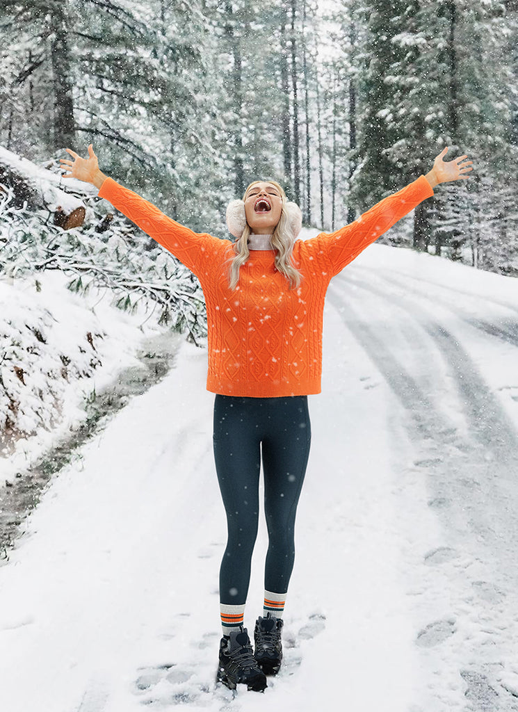 CRZ YOGA Women's High Rise Thermal Fleece Lined Pocket Leggings 28'' Black