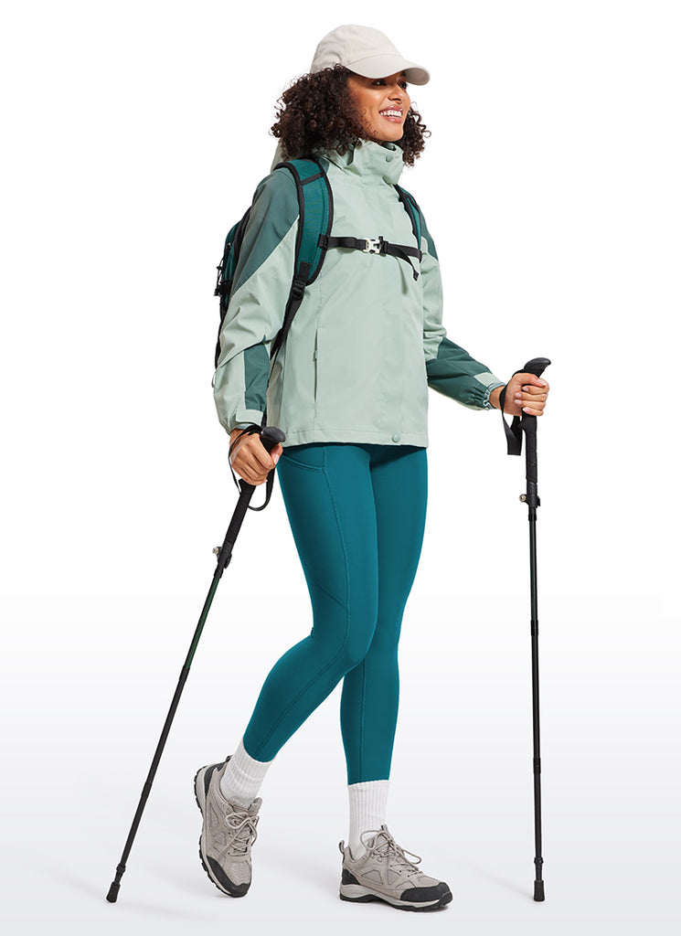 CRZ YOGA Women's High Rise Thermal Fleece Lined Pocket Leggings 28'' Deep Red