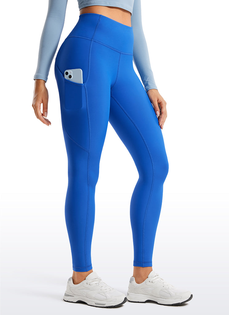 CRZ YOGA Women's High Rise Thermal Fleece Lined Pocket Leggings 28'' Granita Pink