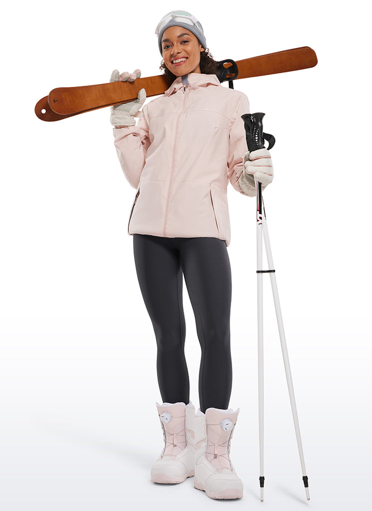 CRZ YOGA Women's Winter High Rise Thermal Fleece Lined Leggings 28'' Dark grey camouflage