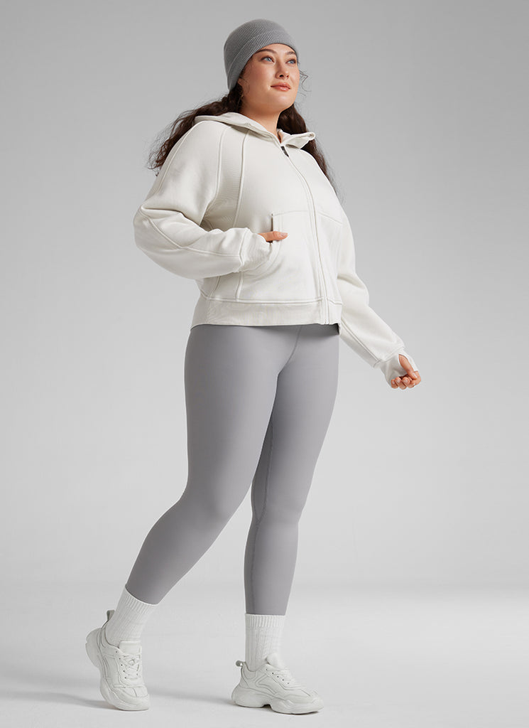 CRZ YOGA Women's Winter High Rise Thermal Fleece Lined Leggings 28'' Red Merlot