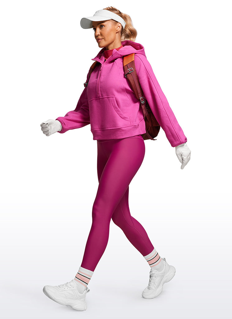 CRZ YOGA Women's Winter High Rise Thermal Fleece Lined Leggings 28'' Navy