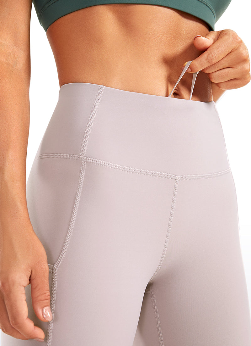 CRZ YOGA Women's Run High Rise Biker Nakedfeel Light Pocket Shorts 6'' Moonphase
