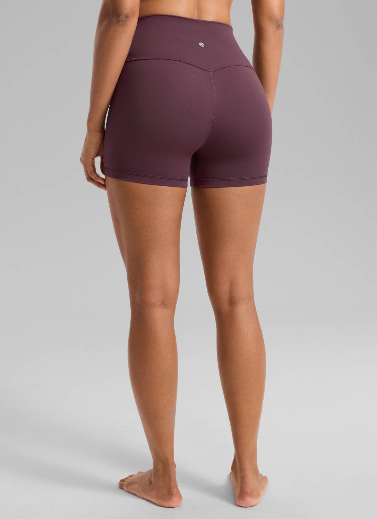 CRZ YOGA Women's Yoga High Rise Biker Shorts Nakedfeel Shorts 4'' Arctic Plum