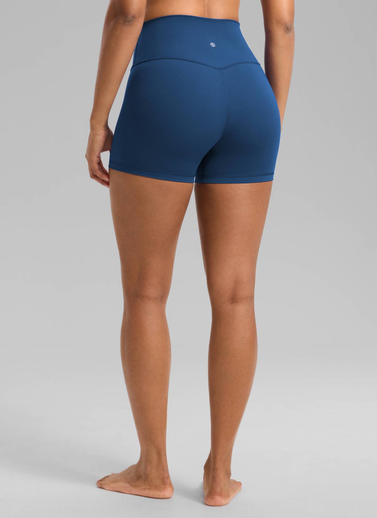 CRZ YOGA Women's Yoga High Rise Biker Shorts Nakedfeel Shorts 4'' French Navy