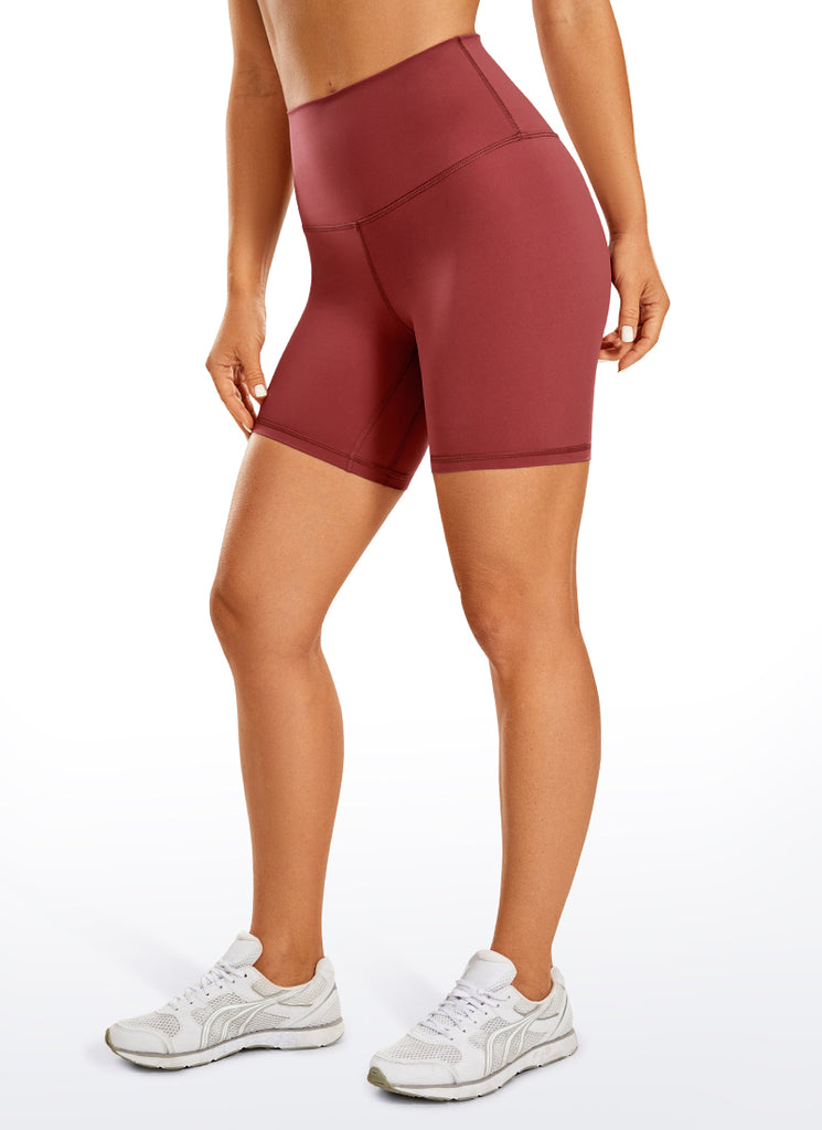 CRZ YOGA Women's Yoga High Rise Biker Shorts Nakedfeel Shorts 6'' Savannah