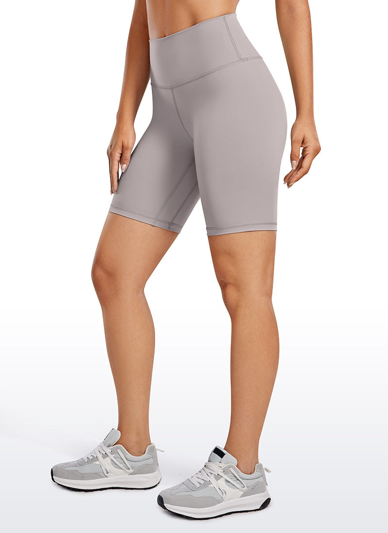 CRZ YOGA Women's Yoga High Rise Biker Shorts Nakedfeel Shorts 8'' Lunar Rock