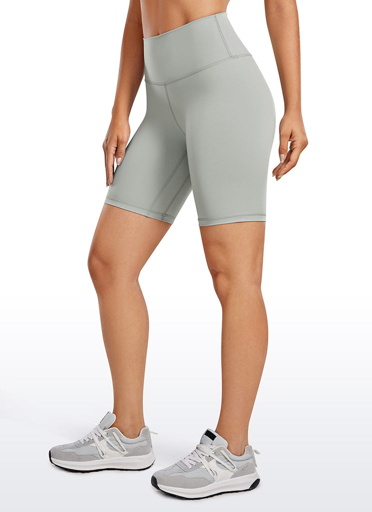 CRZ YOGA Women's Yoga High Rise Biker Shorts Nakedfeel Shorts 8'' Magenta Purple