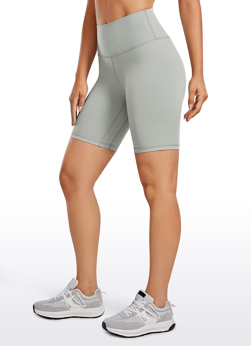 CRZ YOGA Women's Yoga High Rise Biker Shorts Nakedfeel Shorts 8'' Sterling