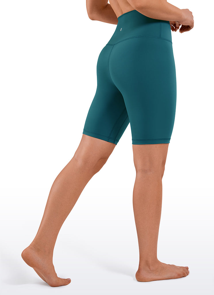 CRZ YOGA Women's Yoga High Rise Biker Shorts Nakedfeel Shorts 8'' Taupe