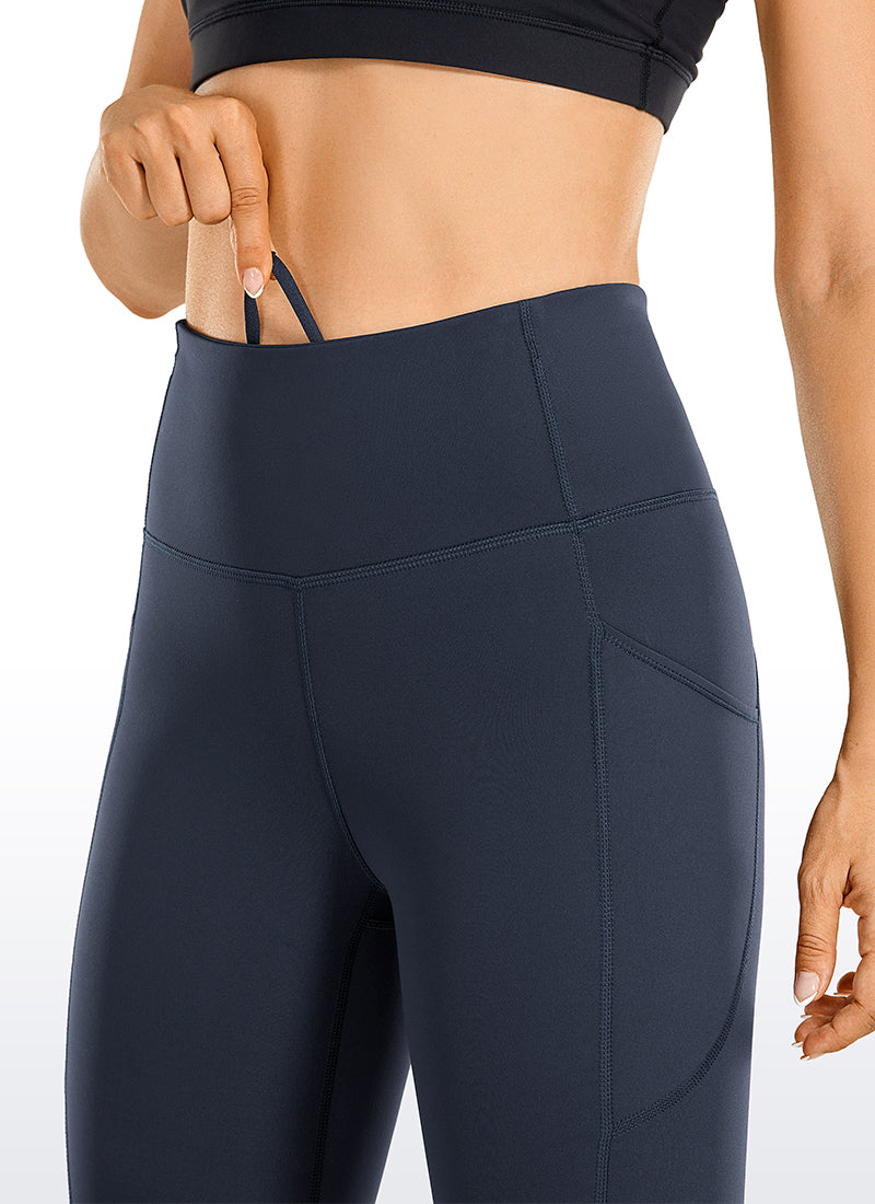 CRZ YOGA Women's Train High Rise Biker Nakedfeel Shorts Pockets 10'' Navy
