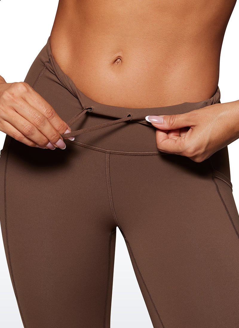 CRZ YOGA Women's Train High Rise Biker Nakedfeel Shorts Pockets 10'' Coffee Brown