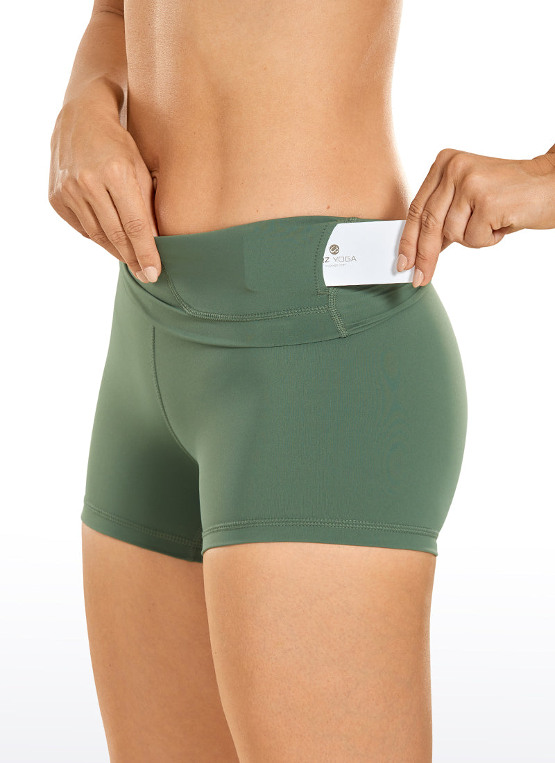 CRZ YOGA Women's Yoga Train High Rise Biker Shorts Nakedfeel Short 3'' Vibrant green @model_info:N