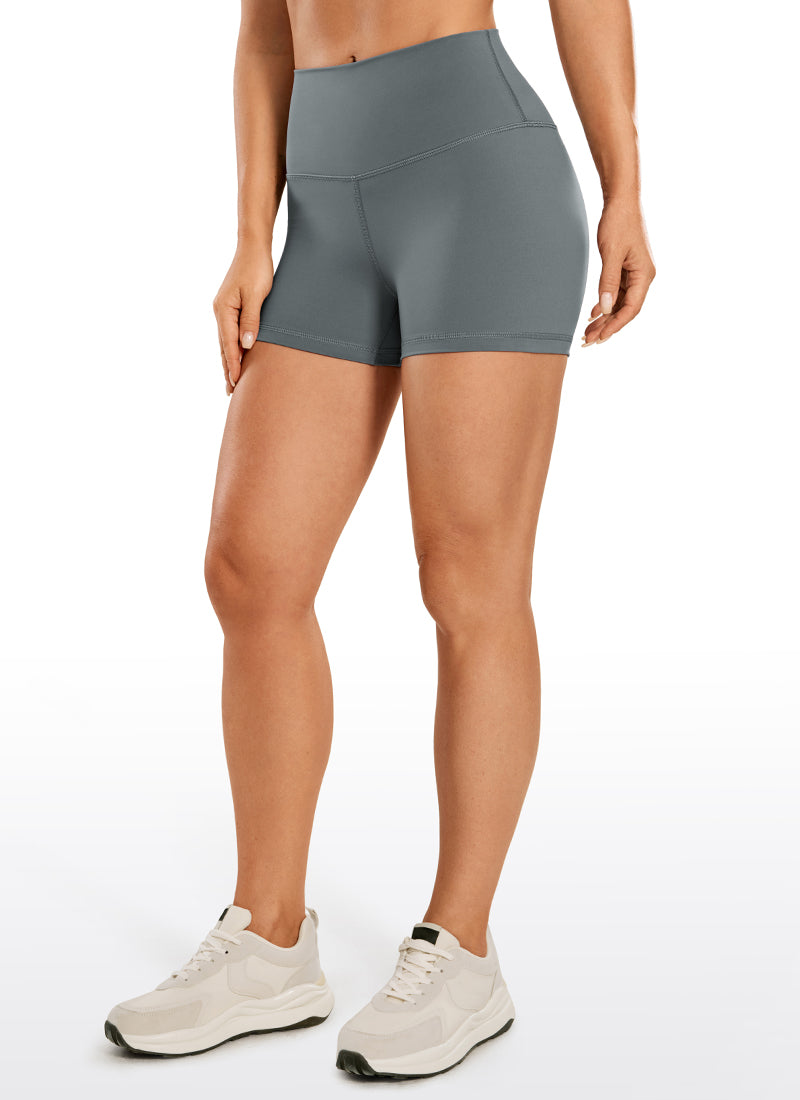 CRZ YOGA Women's Yoga Train High Rise Biker Shorts Nakedfeel Short 3'' Dark Carbon
