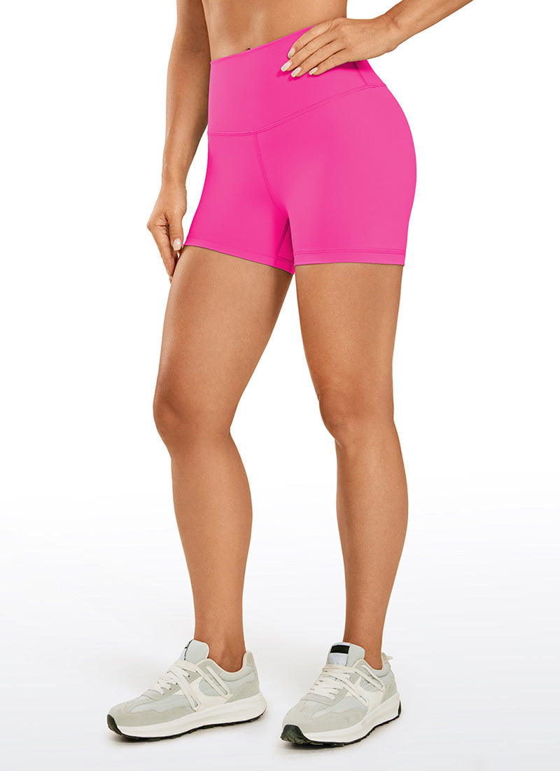 CRZ YOGA Women's Yoga Train High Rise Biker Shorts Nakedfeel Short 3'' Hibiscus Purple