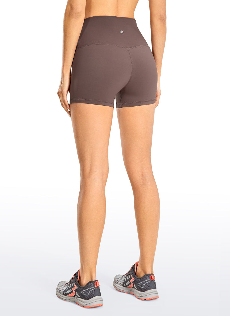 CRZ YOGA Women's Yoga Train High Rise Biker Shorts Nakedfeel Short 3'' Purple Taupe