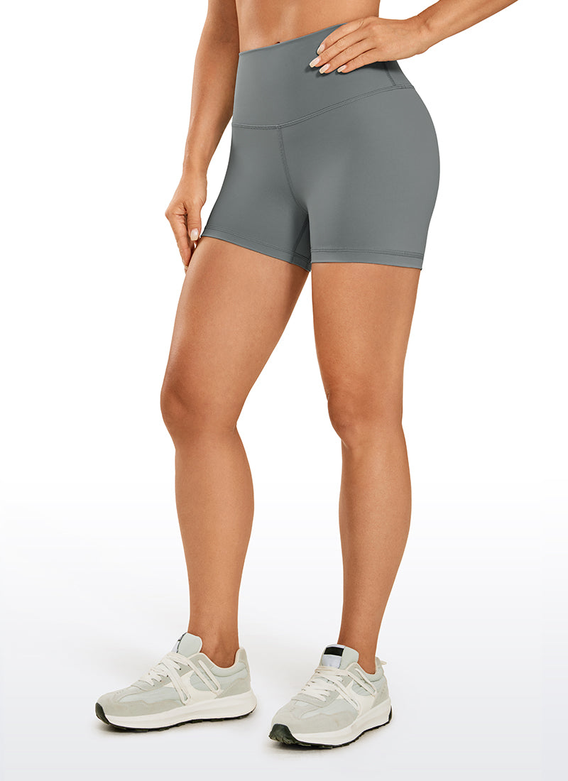 CRZ YOGA Women's Yoga Train High Rise Biker Shorts Nakedfeel Short 3'' Lava Smoke Grey