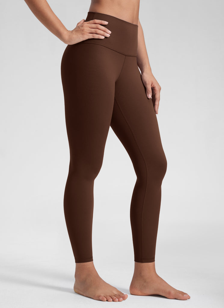 CRZ YOGA Women's Yoga Lounge High Rise Butterluxe Yoga Leggings 25'' Coffee Brown