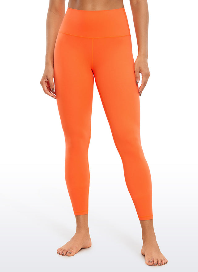 CRZ YOGA Women's Yoga Lounge High Rise Butterluxe Yoga Leggings 25'' Neon Orange