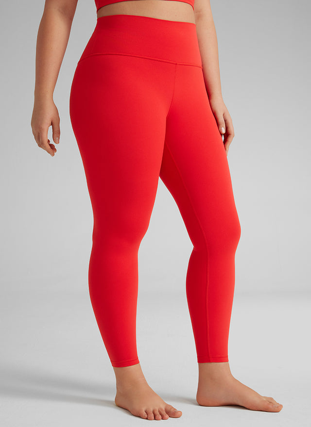CRZ YOGA Women's Yoga Lounge High Rise Butterluxe Yoga Leggings 25'' Deep Red @model_info:Victoria