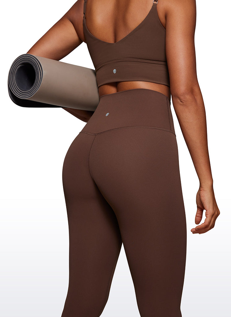 CRZ YOGA Women's Yoga Lounge High Rise Butterluxe Yoga Leggings 25'' Coffee Brown