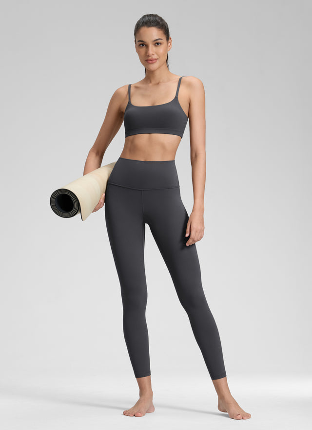 CRZ YOGA Women's Yoga Lounge High Rise Butterluxe Yoga Leggings 25'' Mysterious Grey @model_info:Jenna