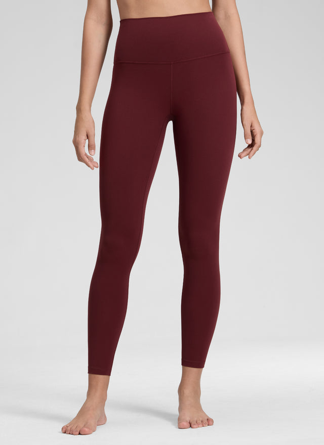 CRZ YOGA Women's Yoga Lounge High Rise Butterluxe Yoga Leggings 25'' Red Merlot @model_info:Jenna