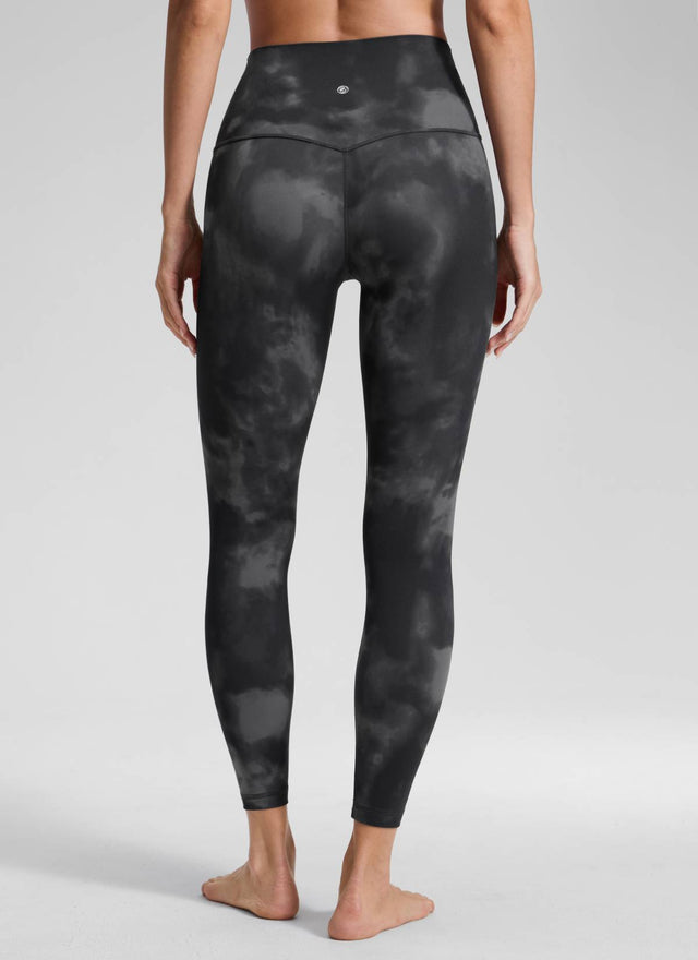 CRZ YOGA Women's Yoga Lounge High Rise Butterluxe Yoga Leggings 25'' Grey Tie Dye Flowers