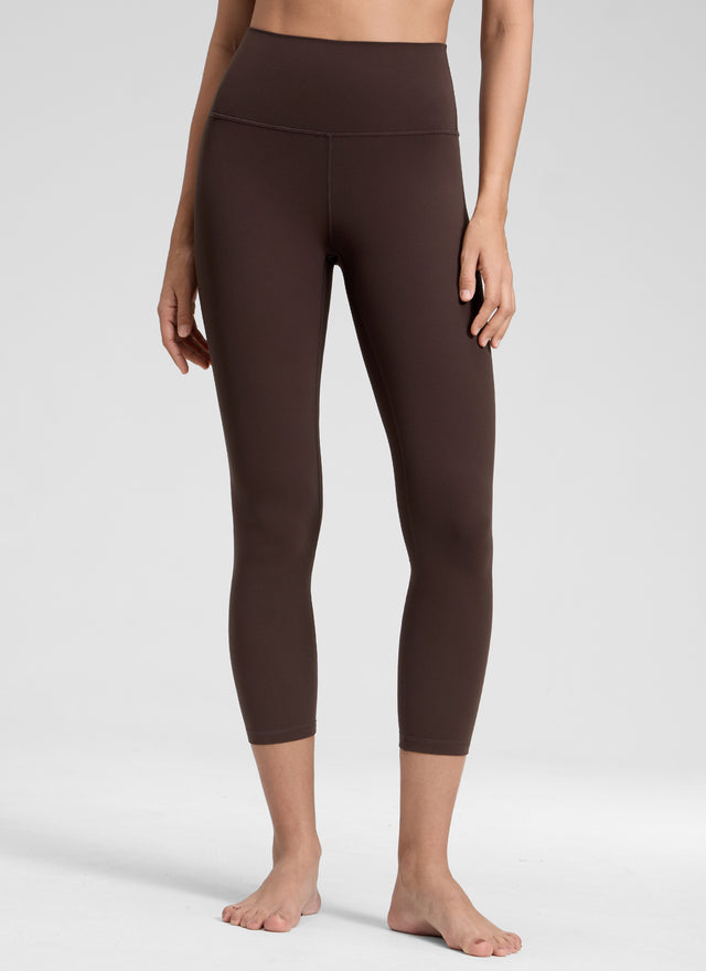 CRZ YOGA Women's Yoga Lounge High Rise Butterluxe Yoga Leggings 23'' Hot Fudge Brown @model_info:Jenna