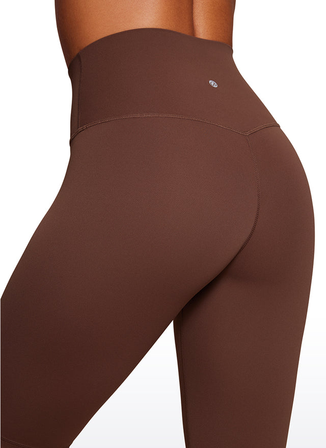 CRZ YOGA Women's Yoga High Rise Butterluxe Long Biker Shorts 10'' Coffee Brown
