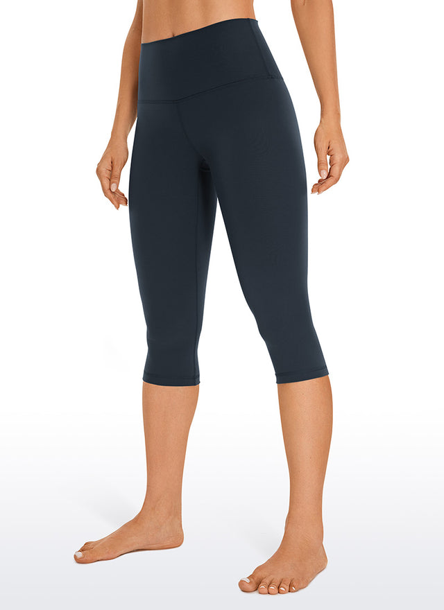 CRZ YOGA Women's Yoga Lounge High Rise Butterluxe Yoga Leggings 17'' True Navy @model_info:Natali