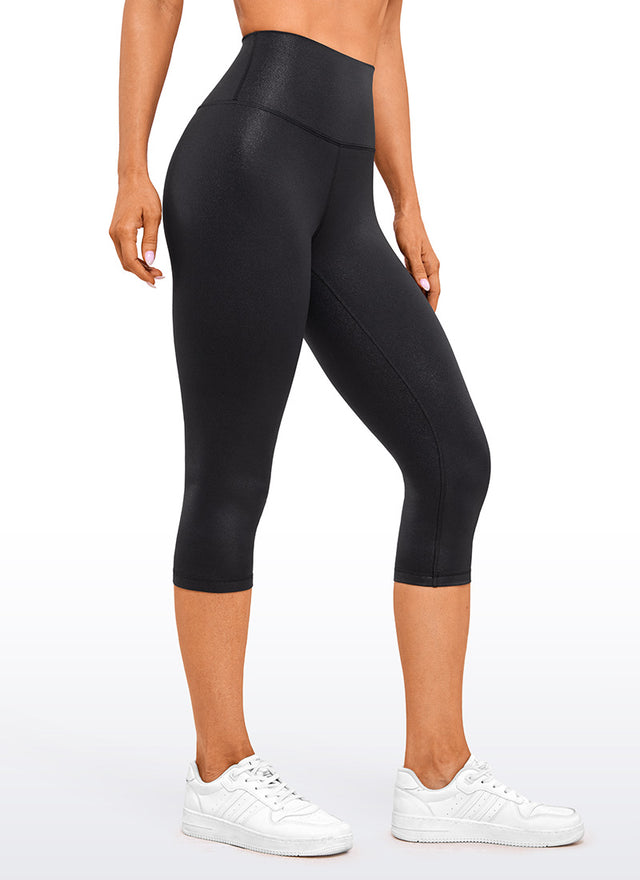 CRZ YOGA Women's Yoga Lounge High Rise Butterluxe Yoga Leggings 19'' Black Classic Leather
